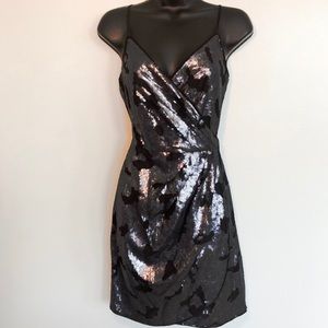 NWOT Dynamite Black & Silver Sequin Cocktail Dress
